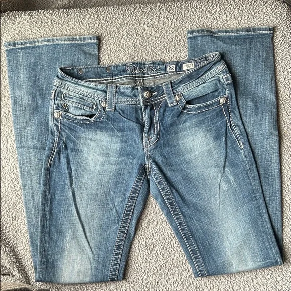 Miss Me Blue Jeans with Silver Embellishments - Picture 4 of 5